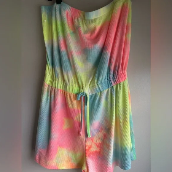 Tie-Dye Romper With Elastic Waste - Picture 2 of 2